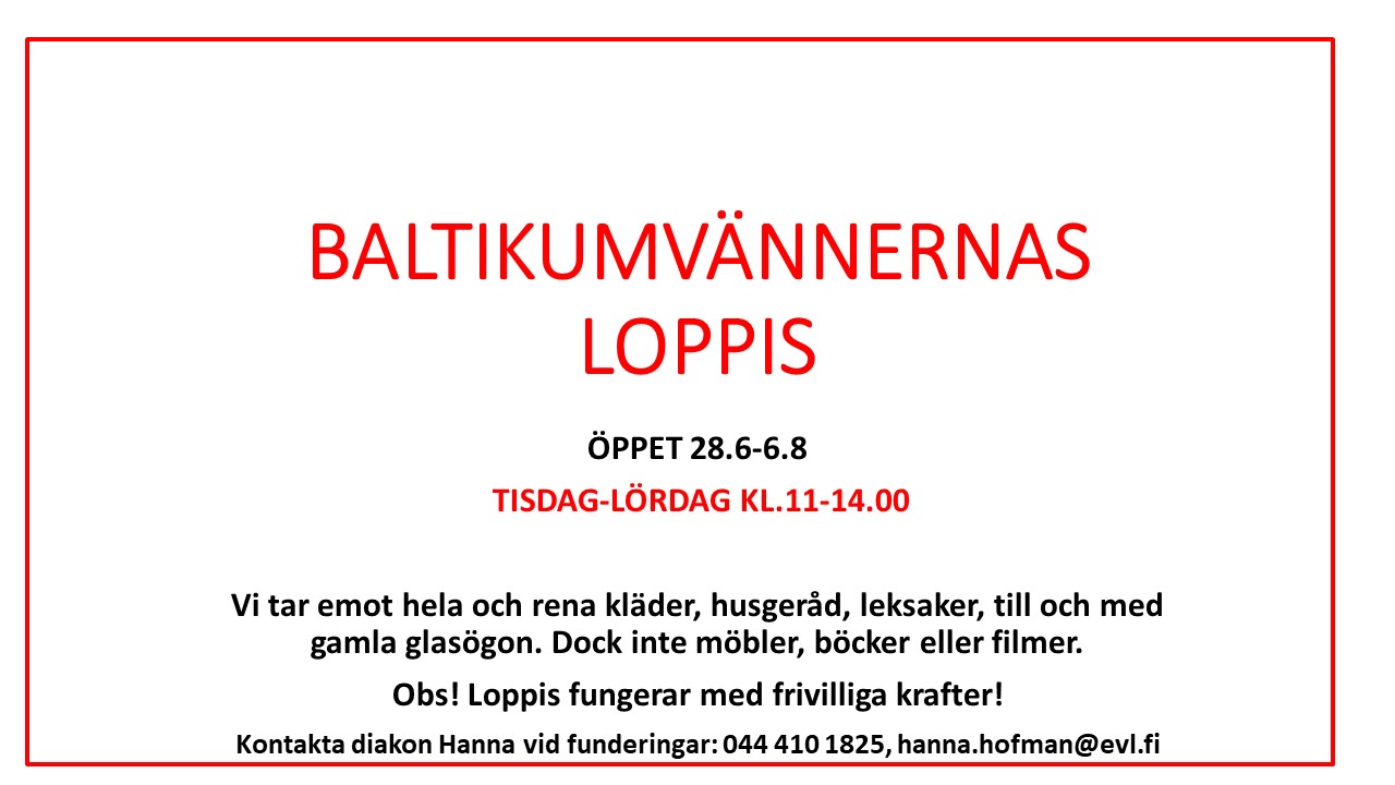 Baltikumvännernas loppis har sommaröppet